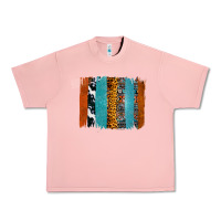 Salmon Western Leopard Glitter Aztec Cowhide Pattern Brushstroke Urban Heavy Tee - Bettercallsaul