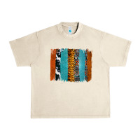 Sandshell Western Leopard Glitter Aztec Cowhide Pattern Brushstroke Urban Heavy Tee - Bettercallsaul