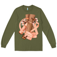 Army Green Cancer diva peach ribbon Long Sleeve Tee - NancyCooperArtShop