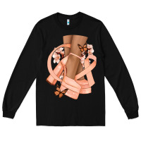 Black Cancer diva peach ribbon Long Sleeve Tee - NancyCooperArtShop