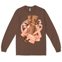 Chestnut Cancer diva peach ribbon Long Sleeve Tee - NancyCooperArtShop