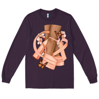 Plum Cancer diva peach ribbon Long Sleeve Tee - NancyCooperArtShop