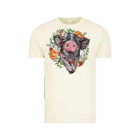 Vintage Arctic baby pig floral wreath Vintage Tee - BarkalooDesign