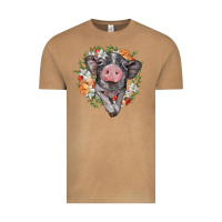 Vintage Camel baby pig floral wreath Vintage Tee - BarkalooDesign