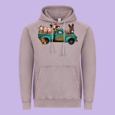 Farm Animals Truck Vintage Hoodie Designed By Bettercallsaul