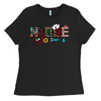 Black christmas nurse Ladies Tee - RanaPortraitStore