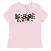 Bubblegum Pink christmas nurse Ladies Tee - RanaPortraitStore