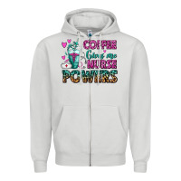 Dove Grey Coffee Gives Me Nurse Powers Zipper Hoodie - FaDigitalArtStudio