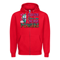 Red Coffee Gives Me Nurse Powers Zipper Hoodie - FaDigitalArtStudio