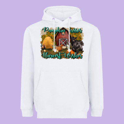 Pumpkin Kisses Harvest Wishes Heavyweight Hoodie Designed By Bundleandbundleshop