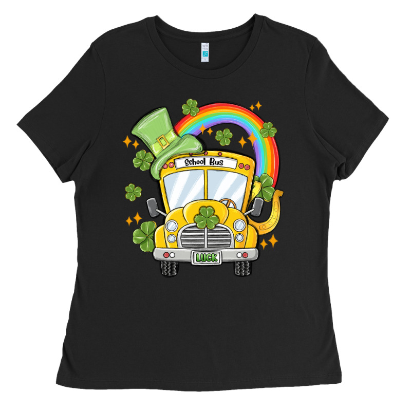 St. Patrick's Day School Bus Ladies Tee by MaliasSmallBusiness | Teevron