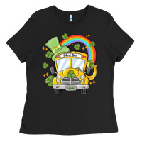 Black st. patrick's day school bus Ladies Tee - MaliasSmallBusiness