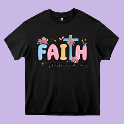 Faith Ephesians 2 8 Heavy Core Tee Designed By Maliassmallbusiness