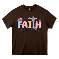 Chocolate Brown faith ephesians 2 8 Heavy Core Tee - MaliasSmallBusiness