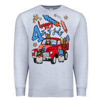 Heather Grey 4th of july truck  1 Premium Sweatshirt - BundleAndBundleShop
