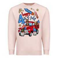 Pale Pink 4th of july truck  1 Premium Sweatshirt - BundleAndBundleShop
