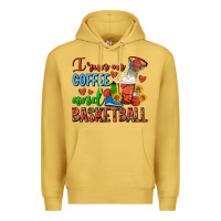 Antique Gold I Run On Coffee And Basketball Frappe Premium Hoodie - FaDigitalArtStudio