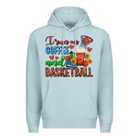 Blue Mist I Run On Coffee And Basketball Frappe Premium Hoodie - FaDigitalArtStudio