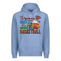 Colony Blue I Run On Coffee And Basketball Frappe Premium Hoodie - FaDigitalArtStudio