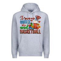 Heather Grey I Run On Coffee And Basketball Frappe Premium Hoodie - FaDigitalArtStudio