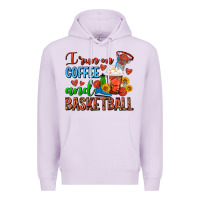 Lilac I Run On Coffee And Basketball Frappe Premium Hoodie - FaDigitalArtStudio