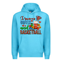 Ocean Blue I Run On Coffee And Basketball Frappe Premium Hoodie - FaDigitalArtStudio