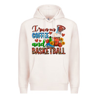 Pale Pink I Run On Coffee And Basketball Frappe Premium Hoodie - FaDigitalArtStudio
