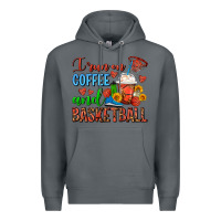 Rock I Run On Coffee And Basketball Frappe Premium Hoodie - FaDigitalArtStudio