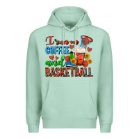 Seafoam I Run On Coffee And Basketball Frappe Premium Hoodie - FaDigitalArtStudio