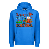 True Royal I Run On Coffee And Basketball Frappe Premium Hoodie - FaDigitalArtStudio