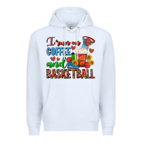 White I Run On Coffee And Basketball Frappe Premium Hoodie - FaDigitalArtStudio