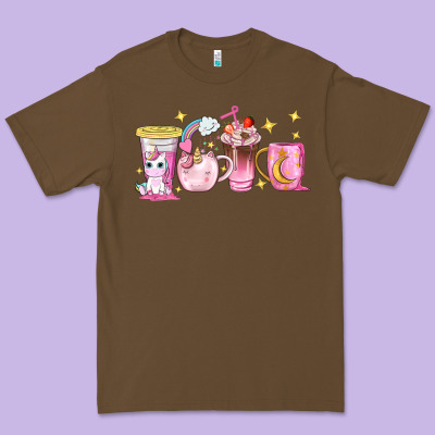 Unicorn Coffee Cups Premium Tee Designed By Nancycooperartshop
