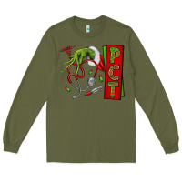Army Green Christmas Character Nurse Long Sleeve Tee - NancyCooperArtShop