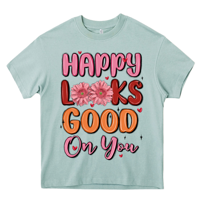 Happy Looks Good On You Heavy Core Tee by MaliasSmallBusiness | Teevron