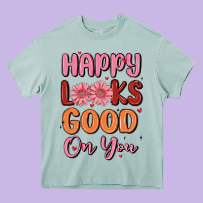 Happy Looks Good On You Heavy Core Tee Designed By Maliassmallbusiness