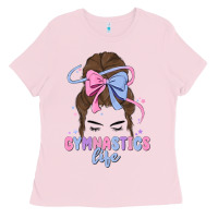 Bubblegum Pink gymnastics life Ladies Tee - MaliasSmallBusiness