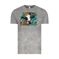 Cloud Rock holstein cow leopard and western background Vintage Tee - BarkalooDesign
