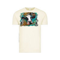 Vintage Arctic holstein cow leopard and western background Vintage Tee - BarkalooDesign