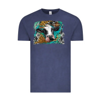 Vintage Denim holstein cow leopard and western background Vintage Tee - BarkalooDesign