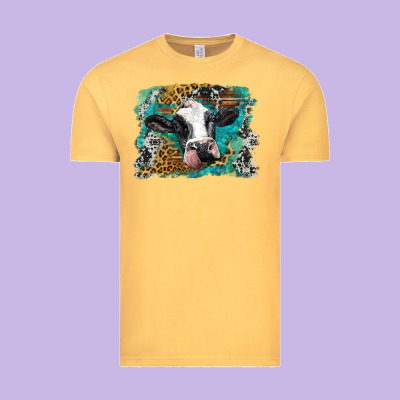 Holstein Cow Leopard And Western Background Vintage Tee Designed By Barkaloodesign