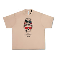 Burro Glitter American Flag Patterned American Mom Skull Urban Heavy Tee - Bettercallsaul