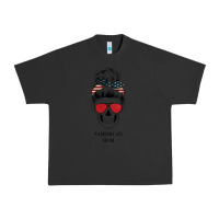 Pigment Black Glitter American Flag Patterned American Mom Skull Urban Heavy Tee - Bettercallsaul