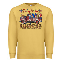 Antique Gold proud to be american truck Premium Sweatshirt - BundleAndBundleShop