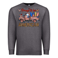 Charcoal Heather proud to be american truck Premium Sweatshirt - BundleAndBundleShop