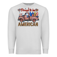 Dove Grey proud to be american truck Premium Sweatshirt - BundleAndBundleShop