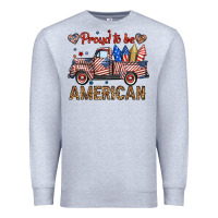 Heather Grey proud to be american truck Premium Sweatshirt - BundleAndBundleShop