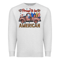 Oatmeal Heather proud to be american truck Premium Sweatshirt - BundleAndBundleShop