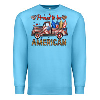 Ocean Blue proud to be american truck Premium Sweatshirt - BundleAndBundleShop