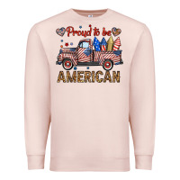 Pale Pink proud to be american truck Premium Sweatshirt - BundleAndBundleShop