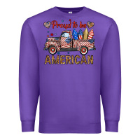 Purple proud to be american truck Premium Sweatshirt - BundleAndBundleShop